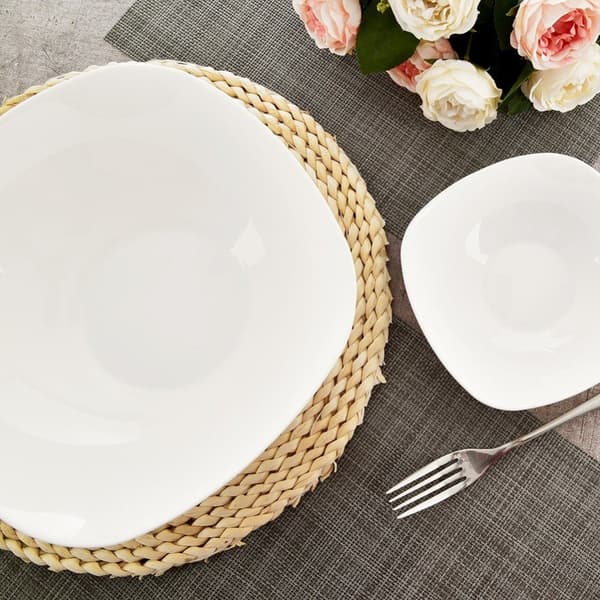 Hvit glasskål LUNA 25 cm, 2 l