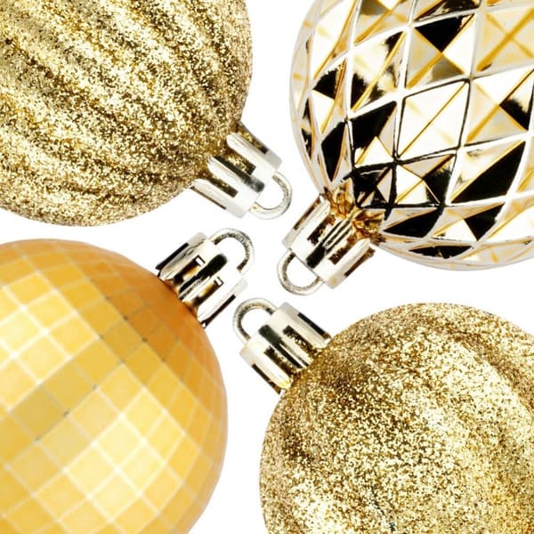 Sprængsikre julekugler guld 5 cm 24 stk.