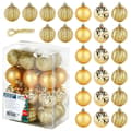 Miniatyrbillede 1 af 6: Sprængsikre julekugler guld 5 cm 24 stk.