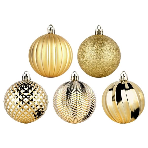 Sprængsikre julekugler guld 6 cm 25 stk.