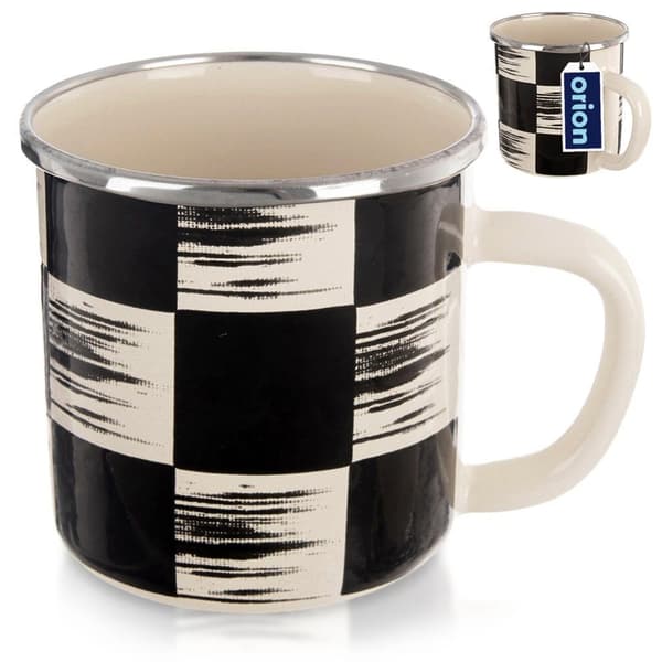Emaljerad mugg RUTAD BOARD 400 ml