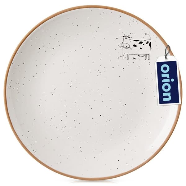 Beige keramisk desserttallerken 20 cm