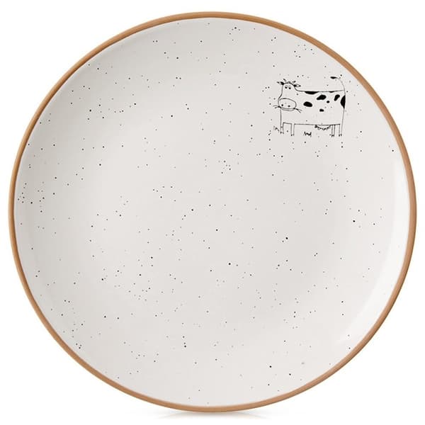 Beige keramisk desserttallerken 20 cm