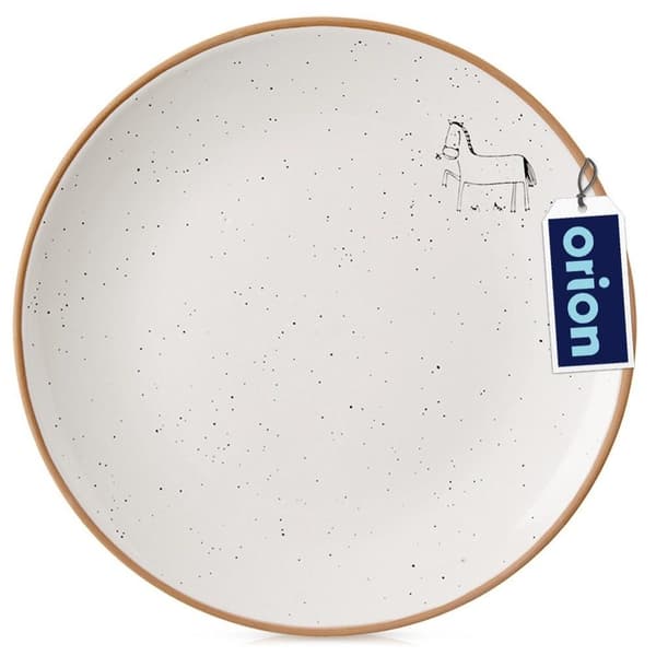 Beige keramisk desserttallrik 20 cm