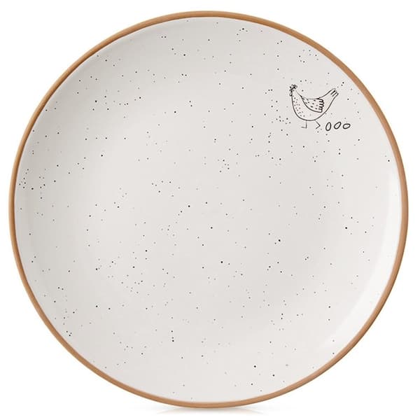 Beige keramisk desserttallrik 20 cm