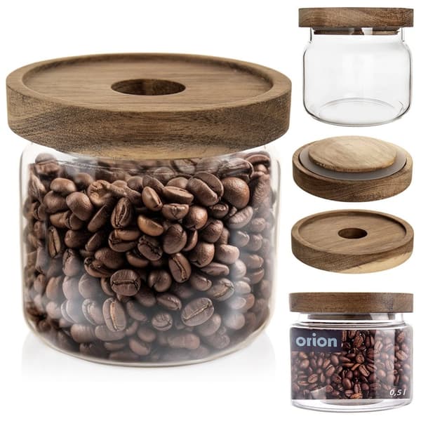 Glassbeholder for løse produkter med lokk og forsegling 500 ml