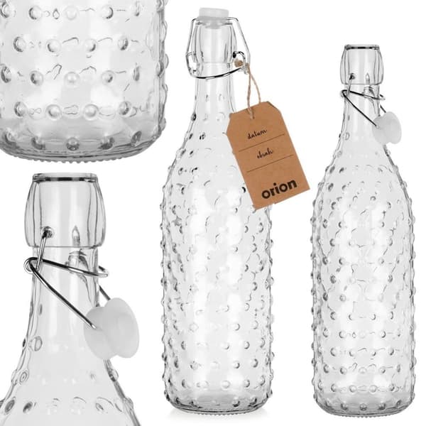 Flaska med clipsglas 1 l