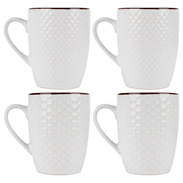Keraamiset mukit valkoiset 400 ml 4 kpl.