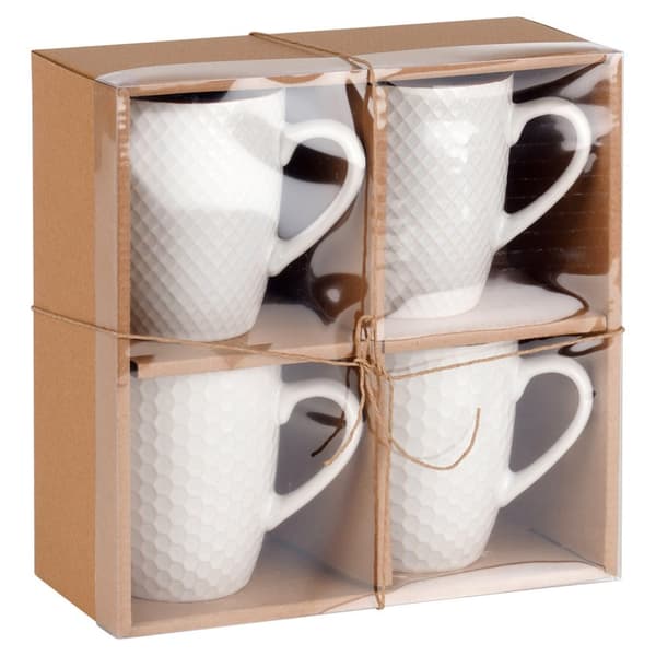 Keraamiset mukit valkoiset 400 ml 4 kpl.