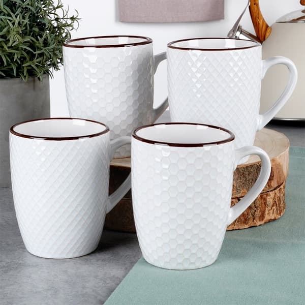 Keraamiset mukit valkoiset 400 ml 4 kpl.