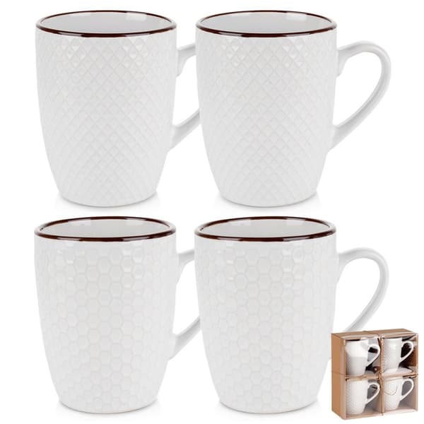 Keraamiset mukit valkoiset 400 ml 4 kpl.