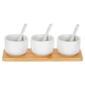Miniatyrbilde 3 av 8: Snackboller med skjeer, keramikk, hvit, 90 ml, 7 stk.