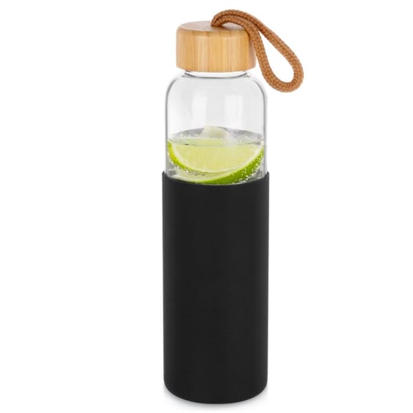 Vattenflaska i glas med silikonskydd 500 ml