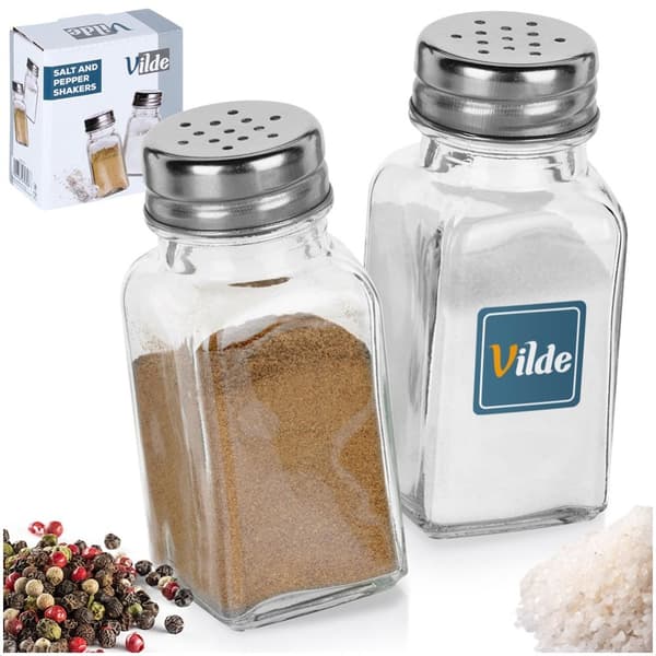 Salt- og pebershaker i glas 80 ml 2 stk.