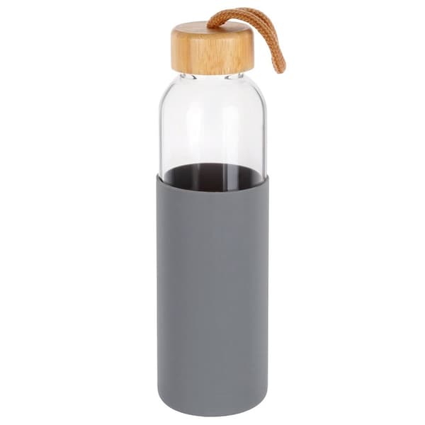 Vattenflaska i glas med silikonskydd 500 ml
