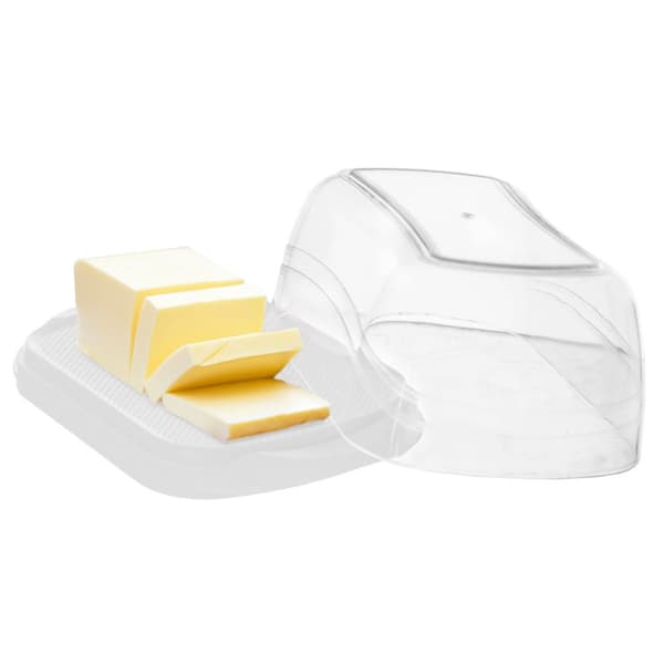 Gjennomsiktig smørfat i plast