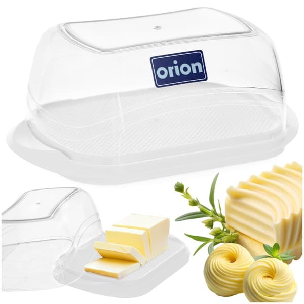 Gjennomsiktig smørfat i plast
