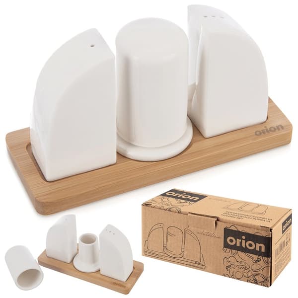 Porcelæns salt- og peberbøsser med stativ WHITELINE 4 stk.