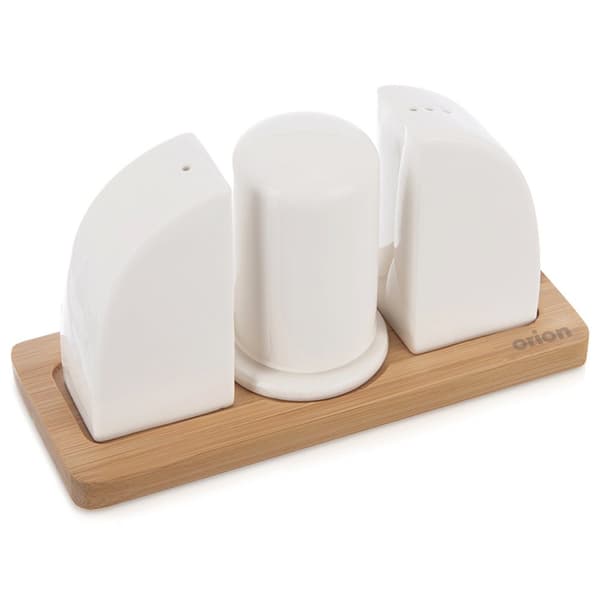 Porcelæns salt- og peberbøsser med stativ WHITELINE 4 stk.