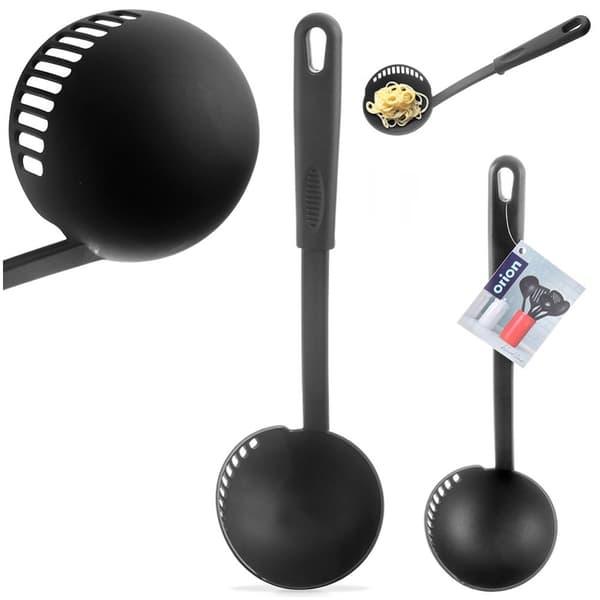 Slev med sil, svart, BLACKLINE, 150 ml, 30,5 cm