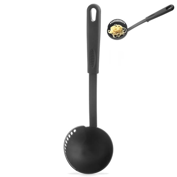 Slev med sil, svart, BLACKLINE, 150 ml, 30,5 cm