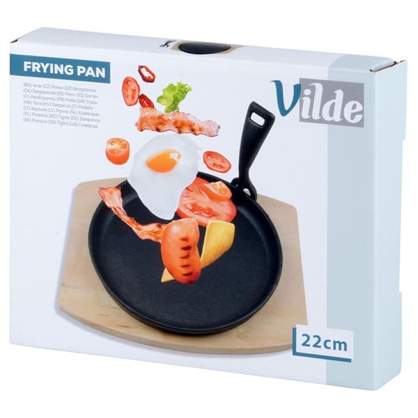 Serveringspande i støbejern med bræt CAST LINE 22 cm