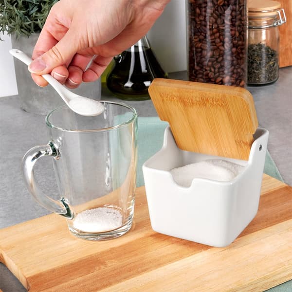 Keramisk sukkerskål hvid 250 ml