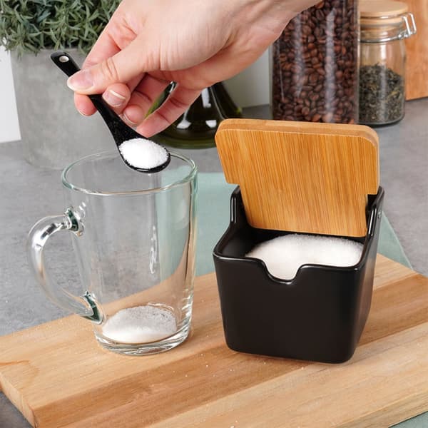 Keramisk sukkerskål sort 250 ml