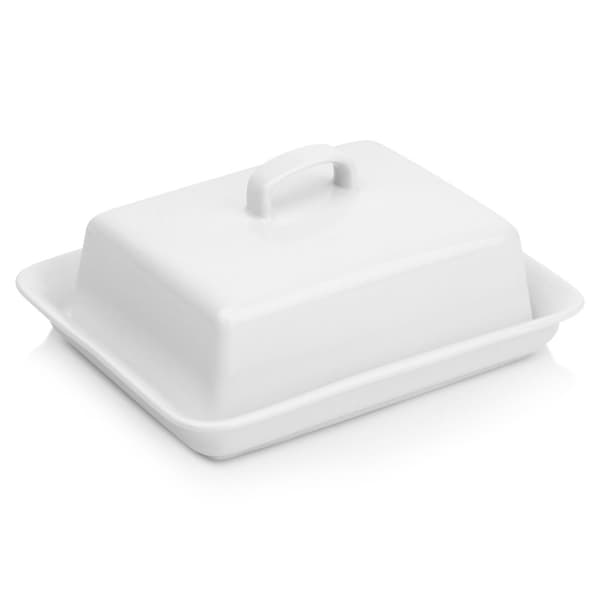 Keramisk smørform hvit
