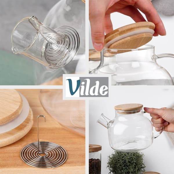 Kaffe- og tekande glas med si 1 l