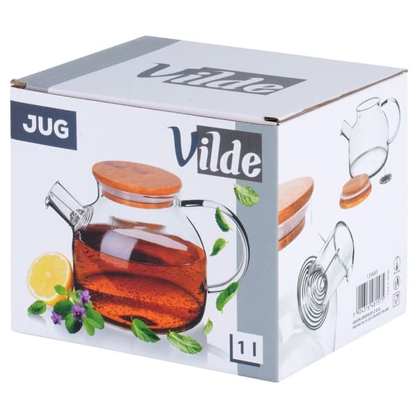 Kaffe- og tekande glas med si 1 l