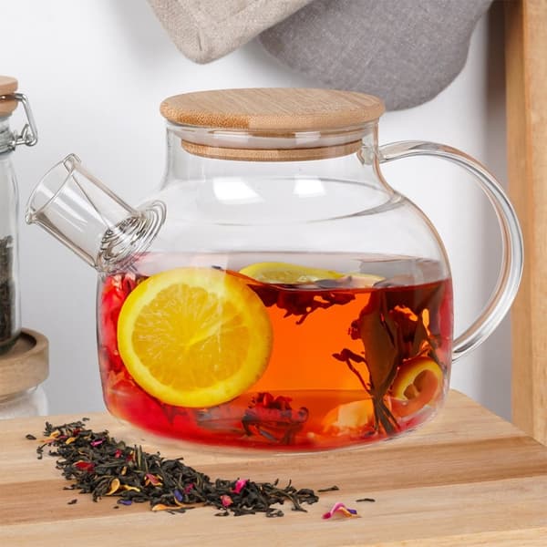 Kaffe- og tekande glas med si 1 l
