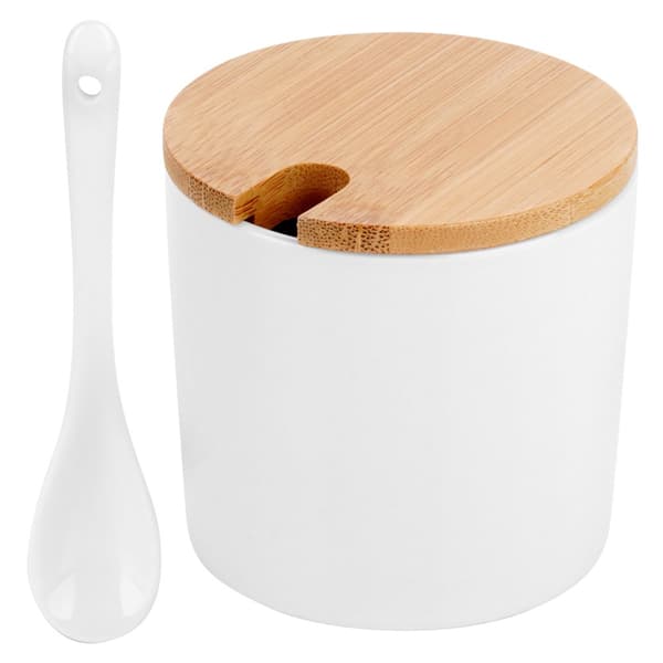 Keramisk sukkerskål hvit