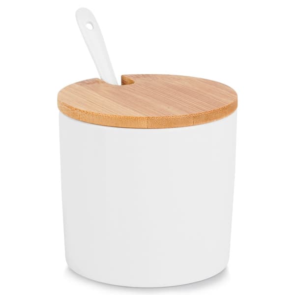 Keramisk sukkerskål hvit