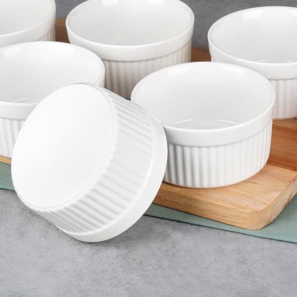 Keraamiset uunikulhot valkoiset 260 ml 6 kpl.