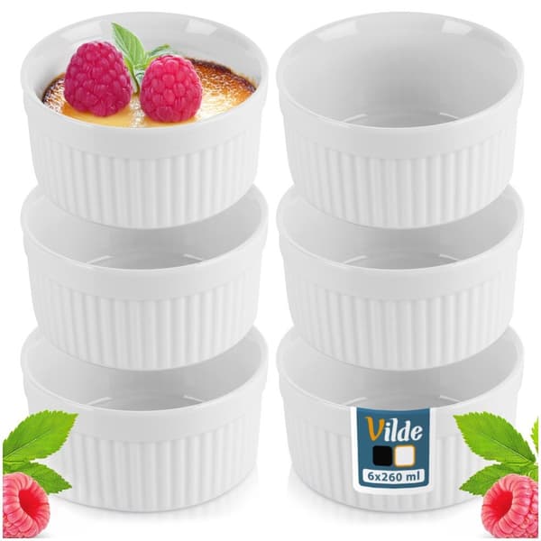 Keraamiset uunikulhot valkoiset 260 ml 6 kpl.