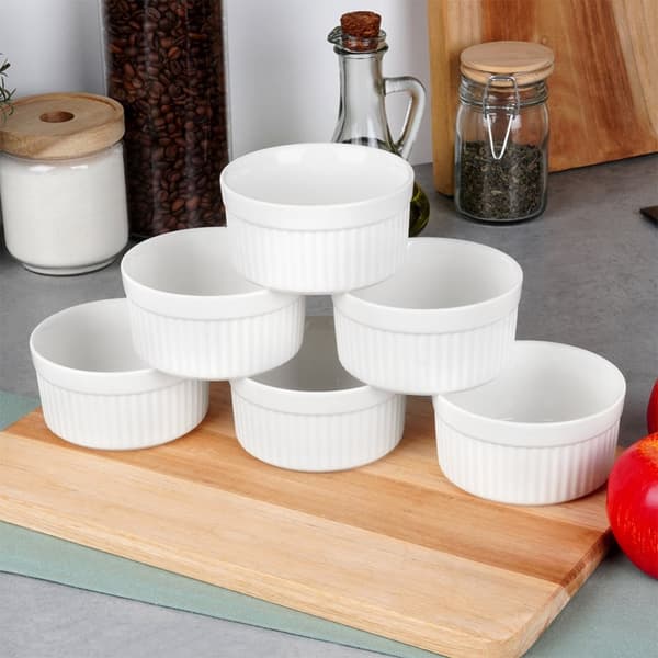 Keraamiset uunikulhot valkoiset 260 ml 6 kpl.