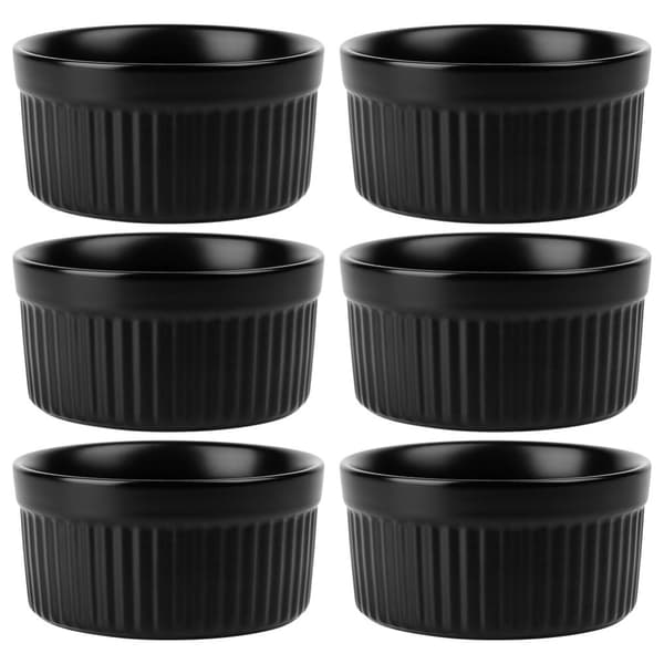 Keramiska bakskålar svarta 260 ml 6 st.