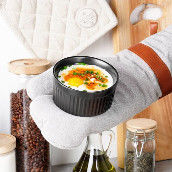 Keramiska bakskålar svarta 260 ml 6 st.