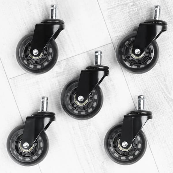 Gummi stolhjul 6,3 cm / 11 mm 5 st.