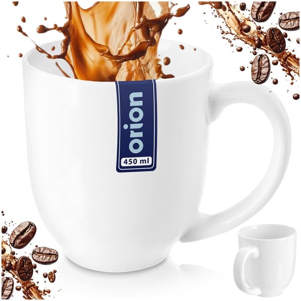 MONA hvidt porcelænskrus 450 ml
