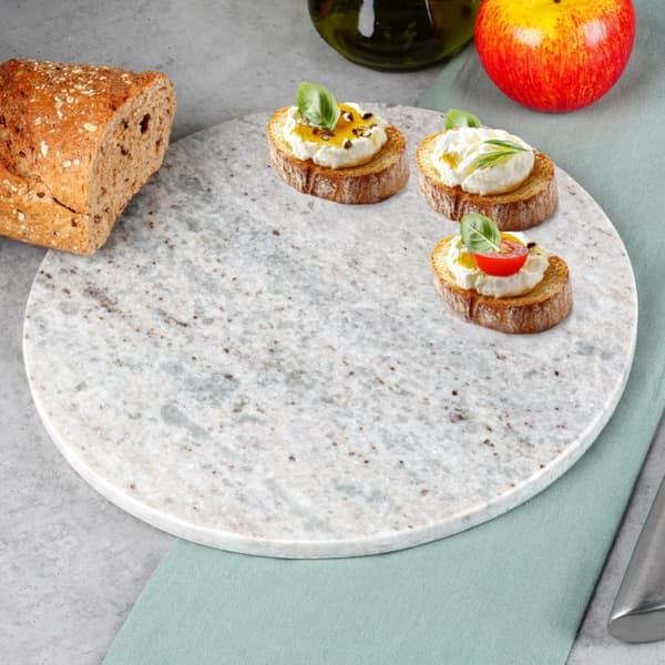 Marmor skære- og serveringsbræt 28 cm