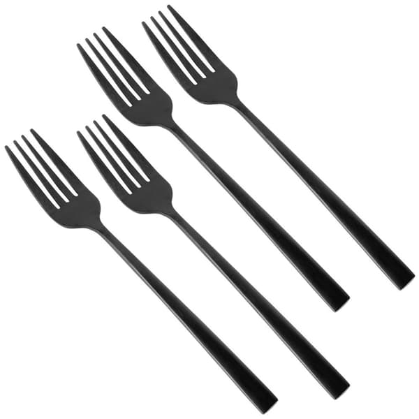 Dessertgafler i sort stål, 4 stk.
