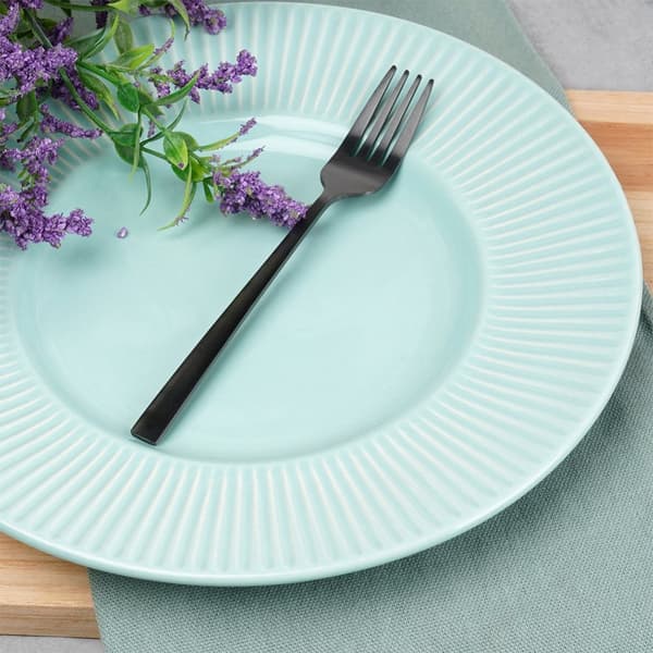 Dessertgafler i sort stål, 4 stk.