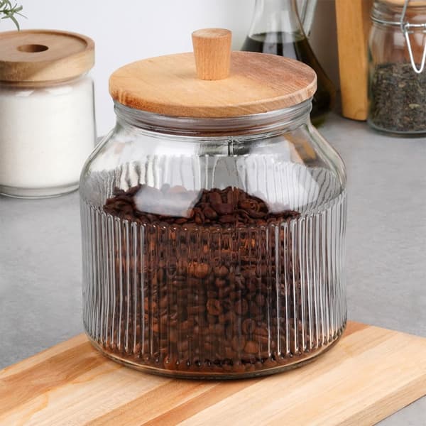 Glasbeholder til løse produkter med låg og tætning 2,2 l
