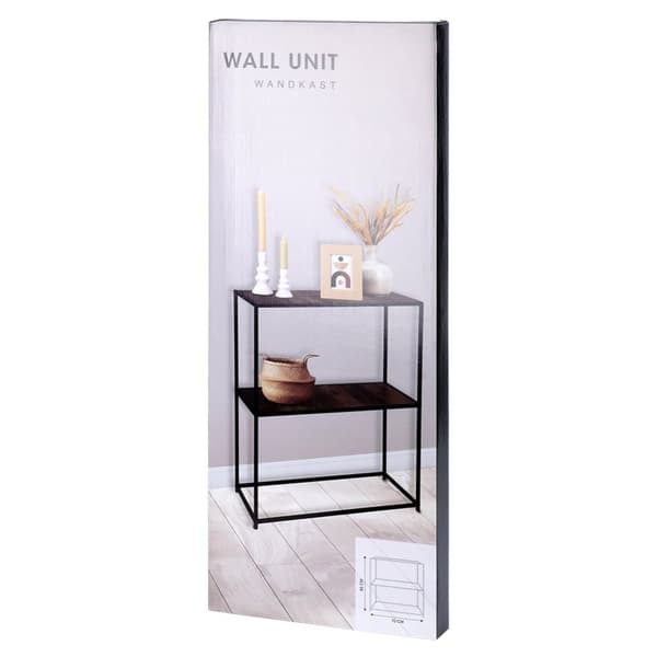 Sort metallhylle 70x30,5x85 cm