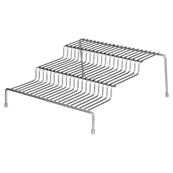 Metal køkkenhylde, grå, 3-plan, 28x26x11 cm