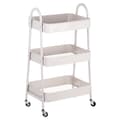 Miniatyrbilde 3 av 6: Beige metall 3-plans hylle på hjul 44x31,5x78,5 cm