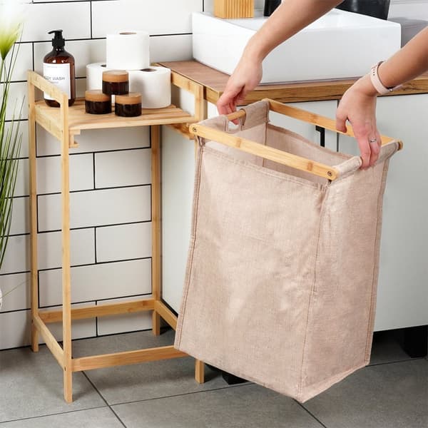 Bambus vasketøjskurv 33x33x73cm