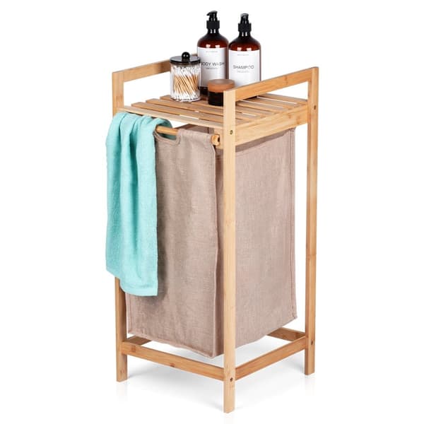 Bambus vasketøjskurv 33x33x73cm